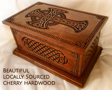 Load image into Gallery viewer, Celtic Cross and Weave Urn for Human Ashes in Adult and Companion Size