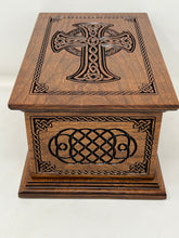 Load image into Gallery viewer, Celtic Cross and Weave Urn for Human Ashes in Adult and Companion Size