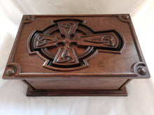 Load image into Gallery viewer, Handmade Carved Memorial Cremation Urn with Celtic Cross Carving