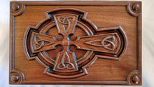 Load image into Gallery viewer, Handmade Carved Memorial Cremation Urn with Celtic Cross Carving