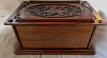 Load image into Gallery viewer, Handmade Carved Memorial Cremation Urn with Flowers and Butterflies