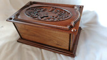 Load image into Gallery viewer, Handmade Carved Memorial Cremation Urn with Flowers and Butterflies