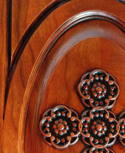 Load image into Gallery viewer, Handmade Carved Memorial Cremation Urn with Ornate Scroll Cross Carving