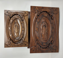 Load image into Gallery viewer, Handmade Carved Memorial Cremation Urn Ornate Carving of the Virgin Mary