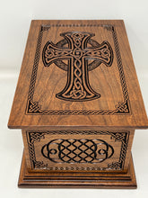 Load image into Gallery viewer, Celtic Cross and Weave Urn for Human Ashes in Adult and Companion Size
