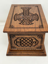 Load image into Gallery viewer, Celtic Cross and Weave Urn for Human Ashes in Adult and Companion Size
