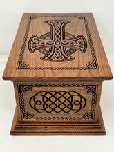 Load image into Gallery viewer, Celtic Cross and Weave Urn for Human Ashes in Adult and Companion Size
