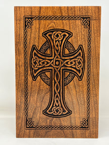 Celtic Cross and Weave Urn for Human Ashes in Adult and Companion Size