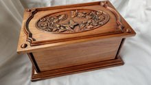 Load image into Gallery viewer, Handmade Carved Memorial Cremation Urn with Flowers and Butterflies
