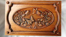 Load image into Gallery viewer, Handmade Carved Memorial Cremation Urn with Flowers and Butterflies
