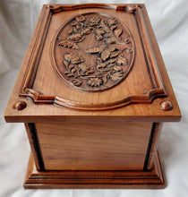 Load image into Gallery viewer, Handmade Carved Memorial Cremation Urn with Flowers and Butterflies
