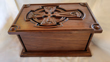 Load image into Gallery viewer, Handmade Carved Memorial Cremation Urn with Celtic Cross Carving
