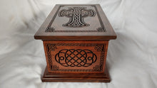 Load image into Gallery viewer, Celtic Cross and Weave Urn for Human Ashes in Adult and Companion Size
