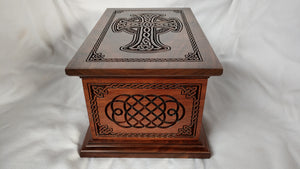 Celtic Cross and Weave Urn for Human Ashes in Adult and Companion Size