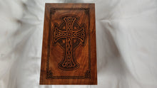 Load image into Gallery viewer, Celtic Cross and Weave Urn for Human Ashes in Adult and Companion Size
