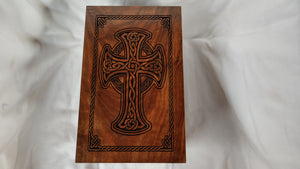 Celtic Cross and Weave Urn for Human Ashes in Adult and Companion Size